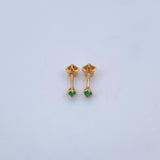 Topos Cuatro Garras 0.75gr / Esmeralda 14 Pts Oro Amarillo 18K (Joya) &