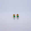 Topos Cuatro Garras 0.7gr / Esmeralda 16 Pts Oro Amarillo 18K (Joya) &