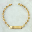 Bracelet Baby GC Rectangular Plate 2.05gr / 14cm-3.3mm Smooth 18K Yellow Gold
