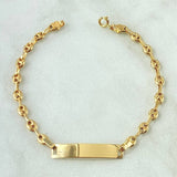 Bracelet Baby GC Rectangular Plate 2.05gr / 14cm-3.3mm Smooth 18K Yellow Gold