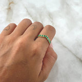 Tiara V Ring 2.05gr / Size 8 / Emeralds 36pts 18K Yellow Gold (Jewel) *