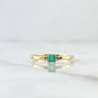 Rectangular Solitaire Ring 1.85gr / Size 6 1/2 / Emerald 7pts 18K Yellow Gold (Jewel) ©