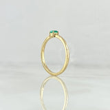 Rectangular Solitaire Ring 1.85gr / Size 6 1/2 / Emerald 7pts 18K Yellow Gold (Jewel) ©