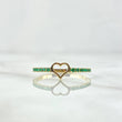 Heart Silhouette Ring 1.3gr / Size 7 3/4 / Emeralds 16pts 18K Yellow Gold (Jewel) ©