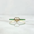 Heart Silhouette Ring 1.35gr / Size 7 3/4 / Emeralds 16pts 18K Yellow Gold (Jewel) *