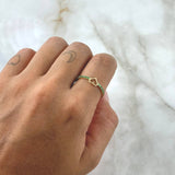Heart Silhouette Ring 1.35gr / Size 7 3/4 / Emeralds 16pts 18K Yellow Gold (Jewel) *