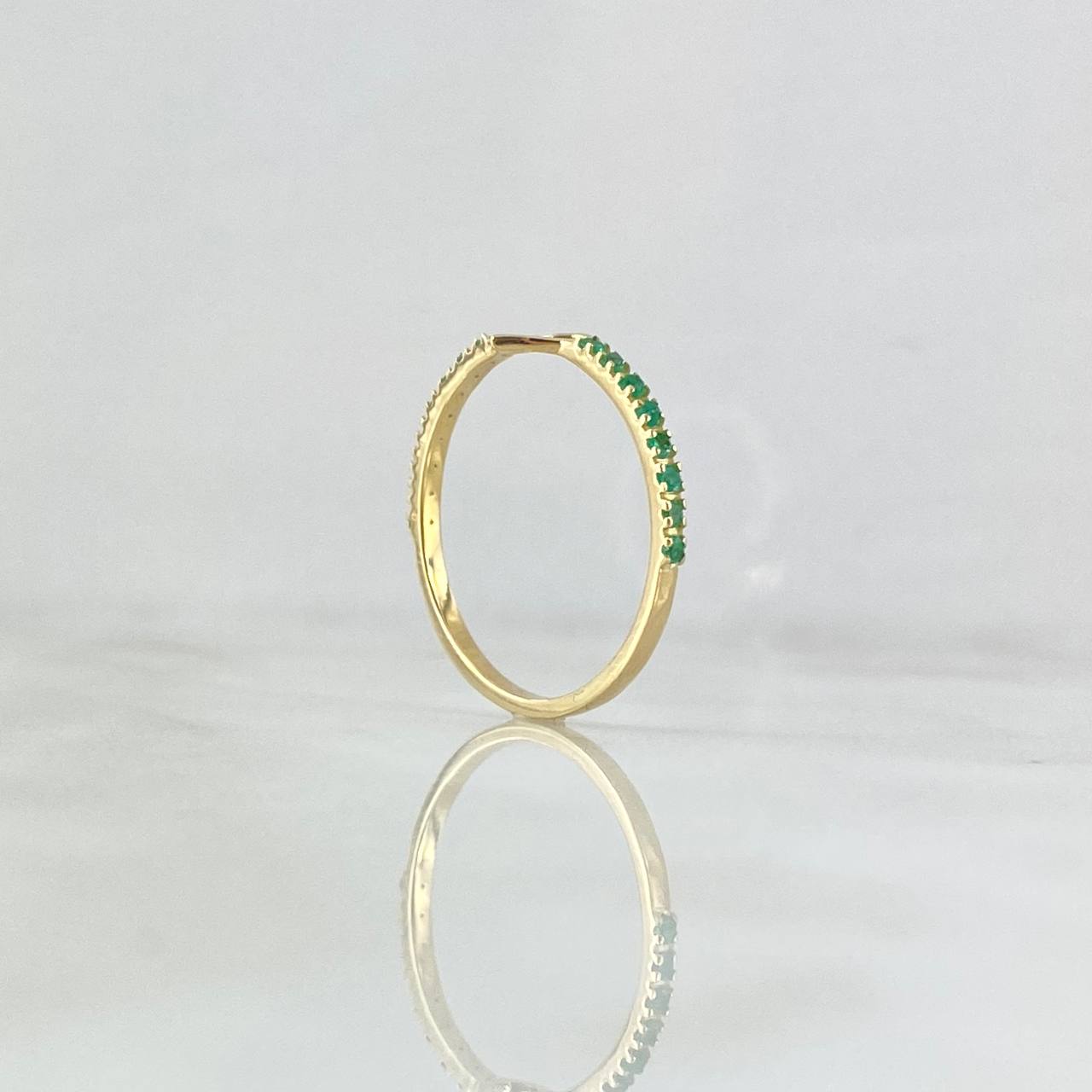 Heart Silhouette Ring 1.3gr / Size 7 3/4 / Emeralds 16pts 18K Yellow Gold (Jewel) ©