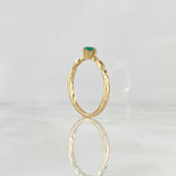 Solitaire Ring Four Claws In Wave 2.1gr / Size 7 3/4 / Emeralds 34pts 18K Yellow Gold (Jewelry) ©