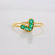 Heart Ring Emeralds 14pts 1.05g / T6 3/4 Yellow Gold 18K