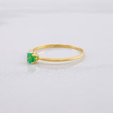 Emerald Solitaire Ring 12pts 0.85g / T5 1/2 Yellow Gold 18K