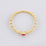 Solitaire Ring Churumbela Ruby 18pts 0.9g / T6 3/4 Yellow Gold 18K