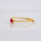 Solitaire Ring Churumbela Ruby 18pts 0.9g / T6 3/4 Yellow Gold 18K