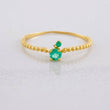 Solitaire Ring Bubbly Channel Emerald 19pts 0.85g / T6 1/2 Yellow Gold 18K