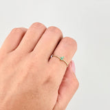 Solitaire Ring Bubbly Channel Emerald 19pts 0.85g / T6 1/2 Yellow Gold 18K