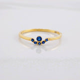 Tiara Ring Sapphires 7pts 1g / T5 3/4 Yellow Gold 18K