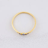 Tiara Ring Sapphires 7pts 1g / T5 3/4 Yellow Gold 18K