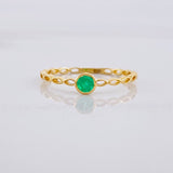 Solitaire Ring Churumbela Emerald 14pts 0.85g / T5 3/4 Yellow Gold 18K