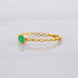 Solitaire Ring Churumbela Emerald 14pts 0.85g / T5 3/4 Yellow Gold 18K