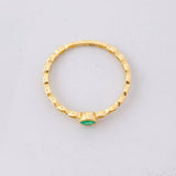 Solitaire Ring Churumbela Emerald 14pts 0.85g / T5 3/4 Yellow Gold 18K