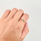 Solitaire Ring Churumbela Emerald 14pts 0.85g / T5 3/4 Yellow Gold 18K