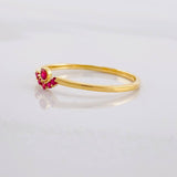 Tiara Ring Rubies 7pts 1.05g / T6 3/4 Yellow Gold 18K