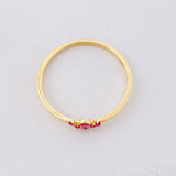 Tiara Ring Rubies 7pts 1.05g / T6 3/4 Yellow Gold 18K