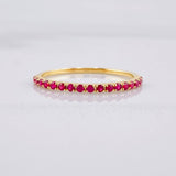 Linear Channel Ring Rubies 24pts 0.95g / T6 Yellow Gold 18K