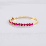 Linear Channel Ring Rubies 24pts 0.95g / T6 Yellow Gold 18K