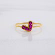 Anillo Corazón Rubíes 23pts 1.05g / T5 3/4 Oro Amarillo 18K