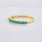 Linear Channel Ring Emeralds 47pts 1.75g / T6 3/4 Yellow Gold 18K