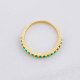 Linear Channel Ring Emeralds 47pts 1.75g / T6 3/4 Yellow Gold 18K