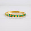 Anillo Carril Tupido Esmeraldas 23pts 1.7g / T6 3/4 Oro Amarillo 18K