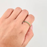 Anillo Carril Tupido Esmeraldas 23pts 1.7g / T6 3/4 Oro Amarillo 18K