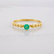 Solitaire Ring Bubbles Emerald 12pts 0.0013g / T6 1/4 Yellow Gold 18K