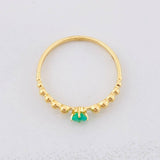 Solitaire Ring Bubbles Emerald 12pts 0.0013g / T6 1/4 Yellow Gold 18K