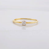 Solitaire Ring Four Claws Diamond 13pts 0.95g / T6 1/4 Yellow Gold 18K