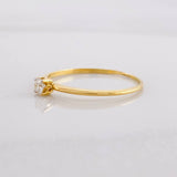 Solitaire Ring Four Claws Diamond 13pts 0.95g / T6 1/4 Yellow Gold 18K