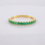 Linear Channel Ring Emeralds 47pts 1.75g / T6 3/4 Yellow Gold 18K
