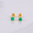 Stud Earrings Spark Emerald 12pts 0.65g / in / 2.4mm Yellow Gold 18K