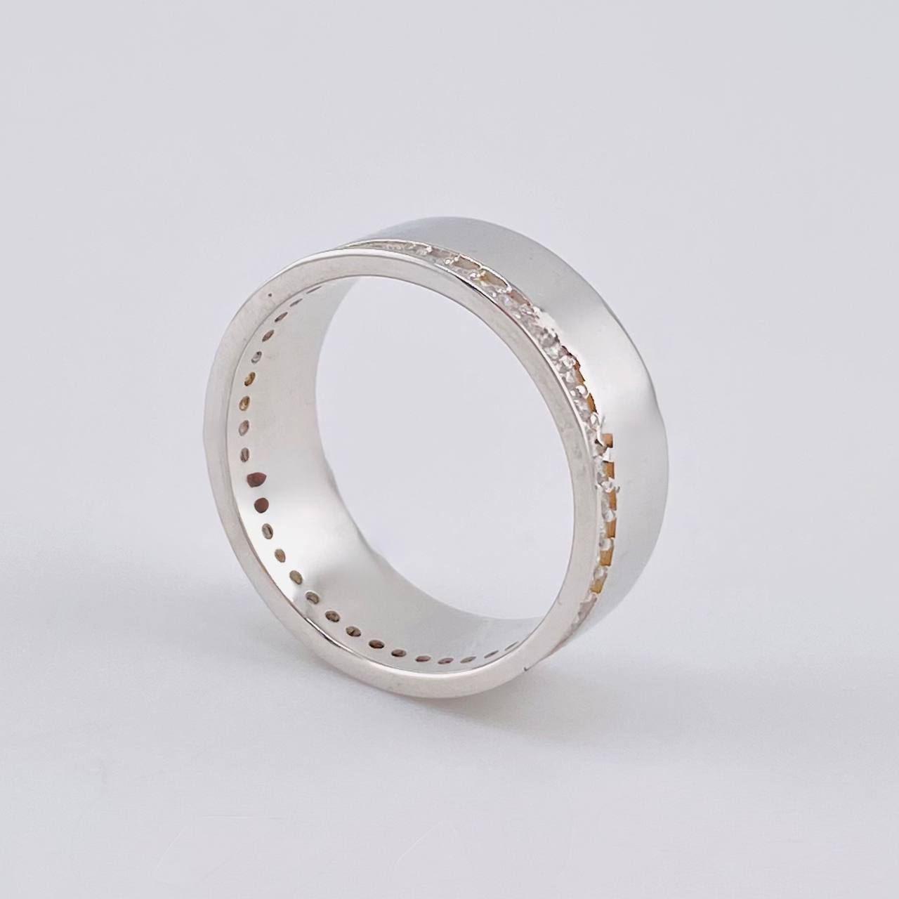 Anillo Argolla Carril Tupido 5.7g / T7 Oro Blanco 18K