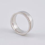 Anillo Argolla Carril Tupido 5.7g / T7 Oro Blanco 18K