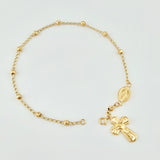 Pulso Denario Virgen Milagrosa 2.65gr / 6 1/2 in / 4mm Oro Amarillo 18K *