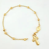 Pulso Denario Virgen Milagrosa 2.7gr / 7 in / 4mm Oro Amarillo 18K