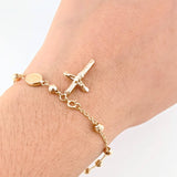 Denario Bracelet Miraculous Virgin 2.7gr / 7 1/4 in / 4mm Yellow Gold 18K *