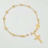 Pulso Denario Virgen Milagrosa Diamantado 2.7gr / 7 in / 4mm Oro Amarillo 18K ©