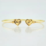 Pulso Aro Corazon Diamantado 3.4gr / 6 3/4 in / 2mm Oro Amarillo Nac.Esp. 18K