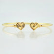 Pulso Aro Corazon Diamantado 3.9gr / 7 1/4 in / 1.8mm Oro Amarillo Nac.Esp. 18K