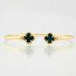 Bracelet Classic Link Clover Green 3gr / 6 in / 2mm Yellow Gold Nac.Esp. 18K ©