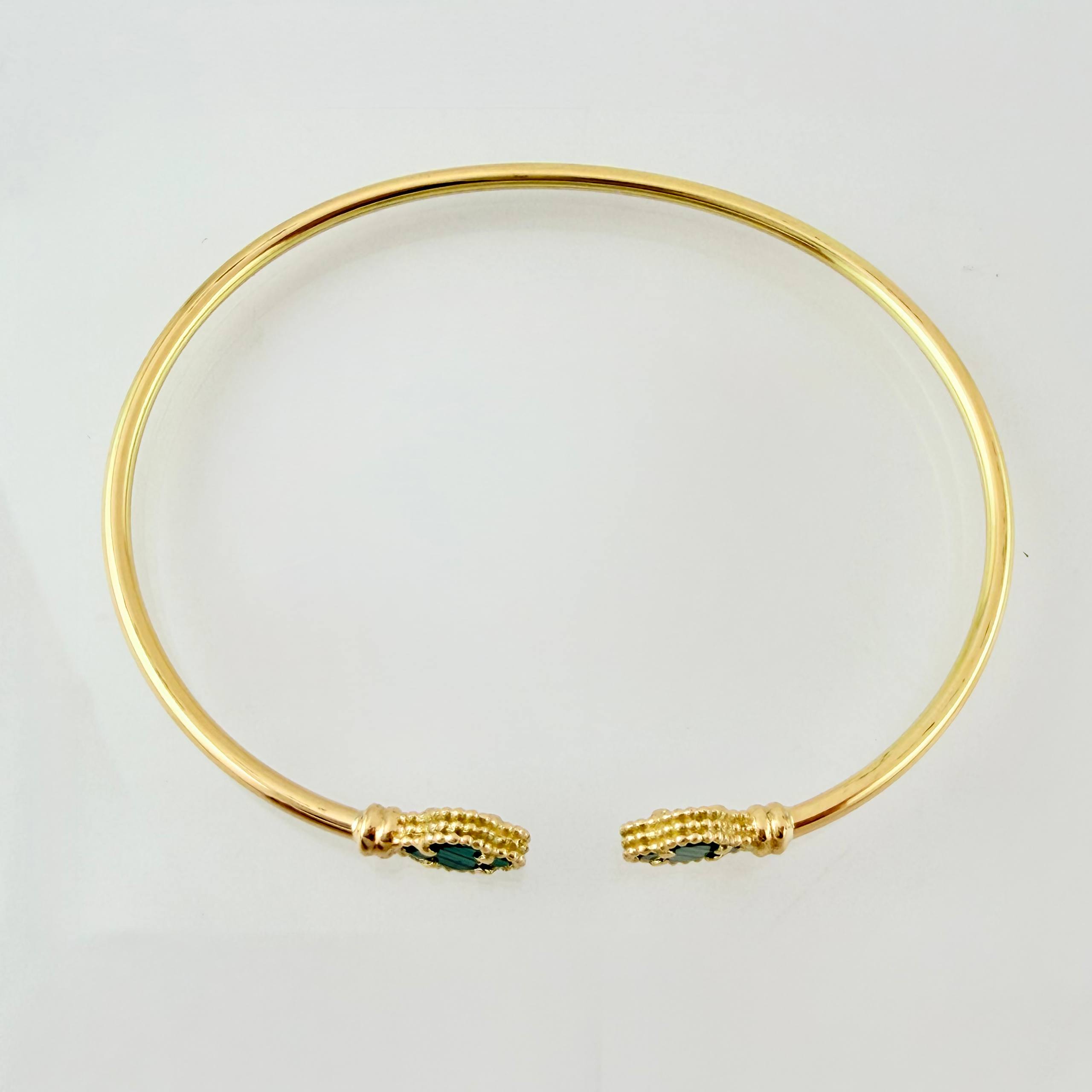 Bracelet Classic Link Clover Green 3gr / 6 in / 2mm Yellow Gold Nac.Esp. 18K ©