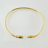 Bracelet Classic Link Clover Green 3gr / 6 in / 2mm Yellow Gold Nac.Esp. 18K ©